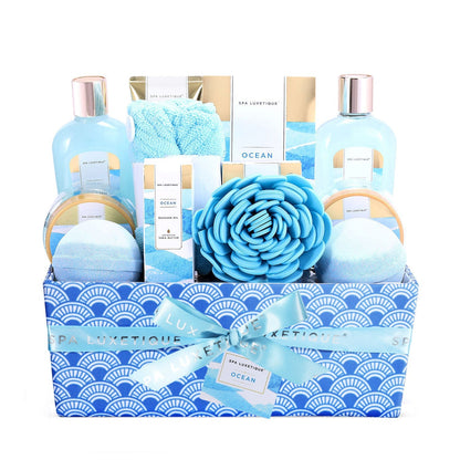Spa Luxetique Gift Sets Refreshing Ocean Home Spa Basket Gift Set