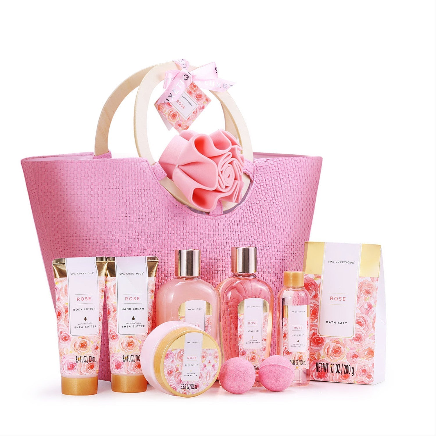 Spa Luxetique Gift Sets Rose Everyday Bath Set Tote