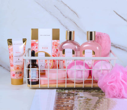 Spa Luxetique Gift Sets Rose Fashion Bath Set Tote