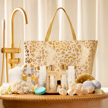 Spa Luxetique Gift Sets White Jasmine Fashion Bath Set Tote